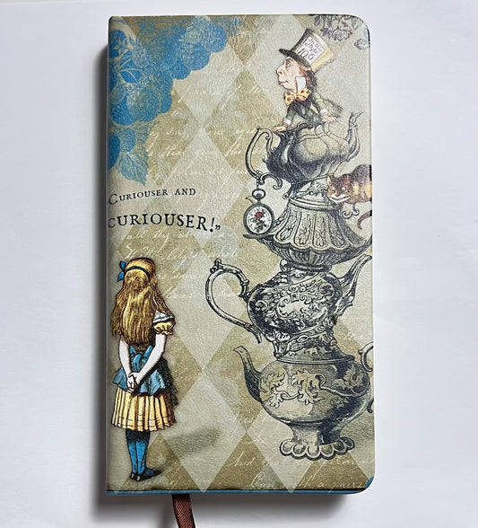 J-4 Alice journal (A6 size, leather cover,with a white band, blank page inside)