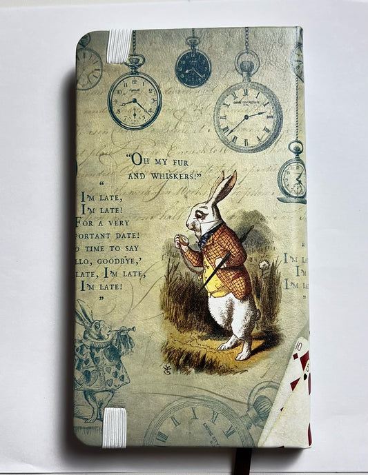J-4 Alice journal (A6 size, leather cover,with a white band, blank page inside)
