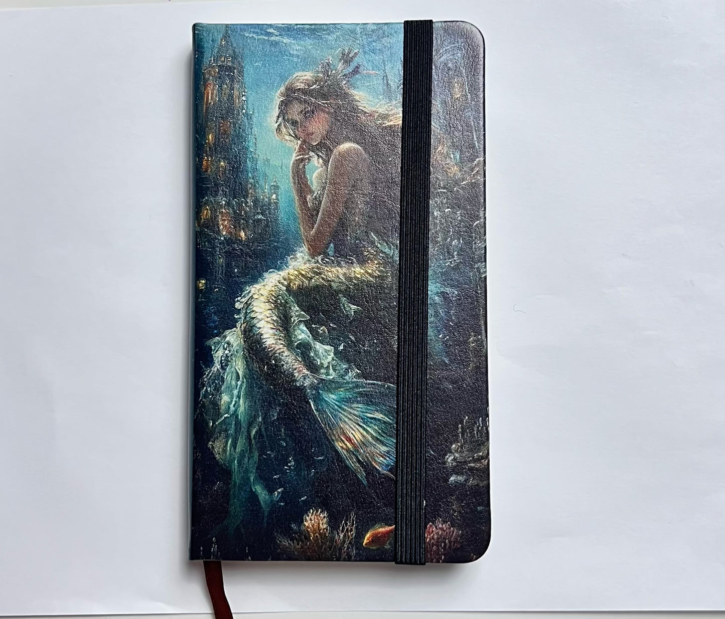 J-5 Mermaid journal （A6 size, lether cover, with a black band, blank inside page)