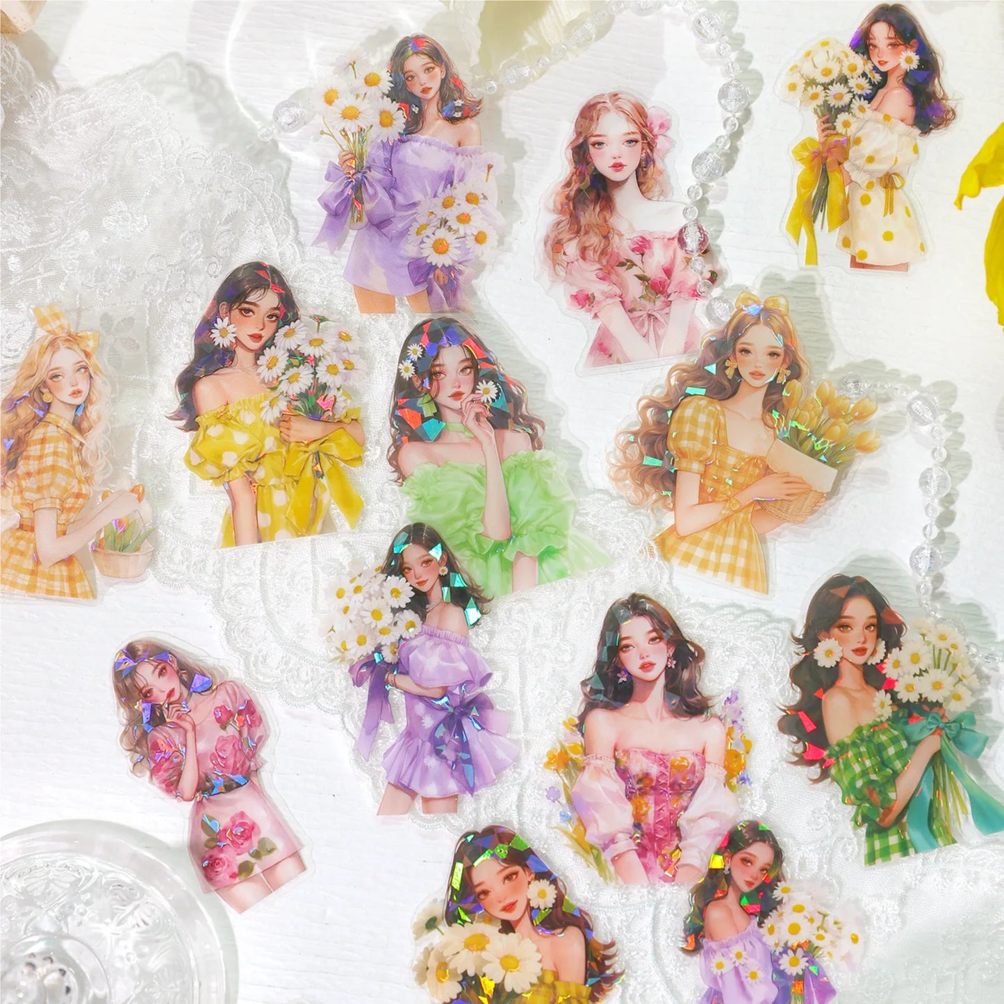 S-73 Beautiful Girl PET Stickers