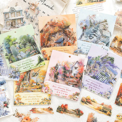 S-31 Mr. Paper, Four Seasons Forest Garden Theme Stickers, Decorative Scrapbook Notebook Phone Case Diary Collage Material Stickers