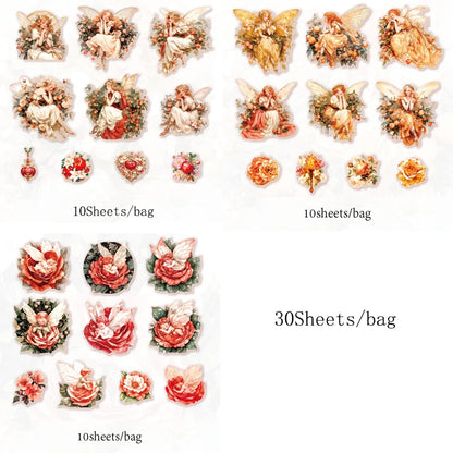 Mr Paper 30Pcs/bag Elf Theme PET Hot Stamping Stickers Elf Kingdom Series Handbook Stickers DIY Notebook Mobile Phone Case Card