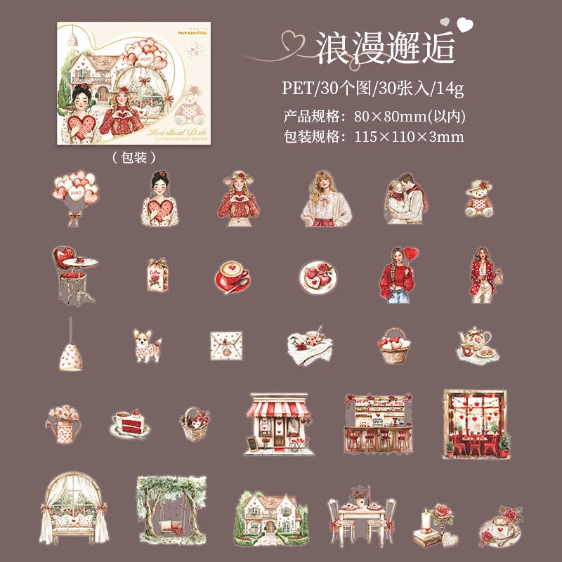 S-42 Romantic Lovers Stickers for Velentine's Date