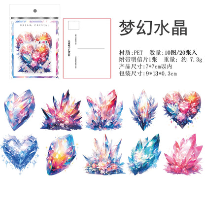 S-77 20 pcs Feather jellyfish crystal pattern Stickers