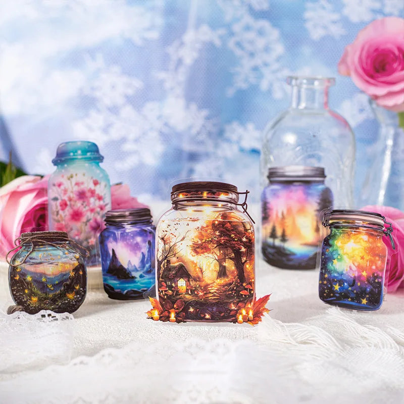 S-24 20pcs/1lot Kawaii Stationery Stickers  The World in a Bottle Junk Journaling Decorative Scrapbooking for stickers Scrapbook