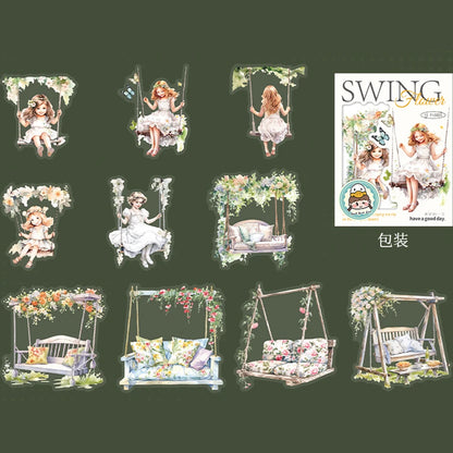S-39 Paper, 6 styles 10pcs/bag ‘Flower Language’ Series Swing Theme Stickers