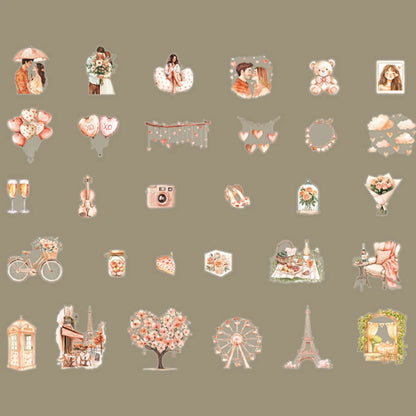 S-45, 4 styles 30pcs/bag Valentine's Day ‘Heartwarming Date’ series