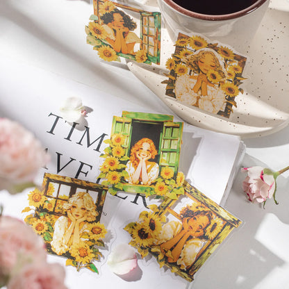 S-22 20pcs/pack Scrapbook Stickers Kawaii Cat Fresh Sweet Girls People Journaling Scrapbooking Junk Journal Crafts Embelishment Decor