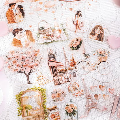 2Style 60Pcs/bag Couple Character Romantic Scenic Stickers