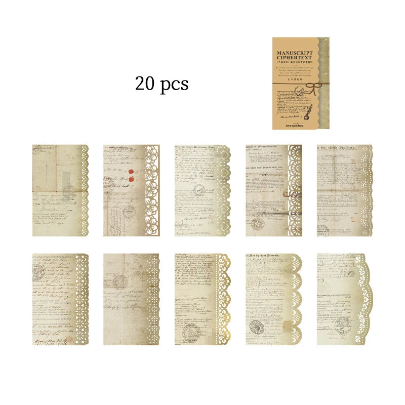 P-1 Retro Creative Material Paper Lace Hollow Border Letter Material Movement Album Decorate Hand Account DIY Materials Journaling