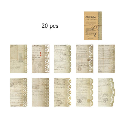 P-1 Retro Creative Material Paper Lace Hollow Border Letter Material Movement Album Decorate Hand Account DIY Materials Journaling