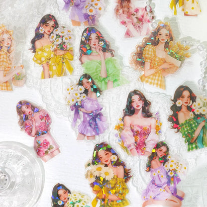 Mr Paper 45Pcs/bag Walking with Spring Series PET Waterproof Stickers Stationery Stickers DIY Handbook Scrapbook Diary Stickers