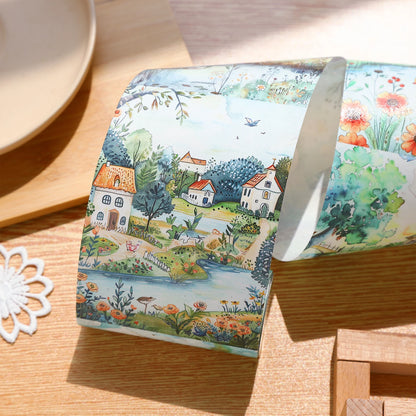 80mm*2m Washi Paper Tapes Four Seasons Scenery Junk Journal Adhesiva Scrapbooking Diary Collage Decoration Stickers Stationery