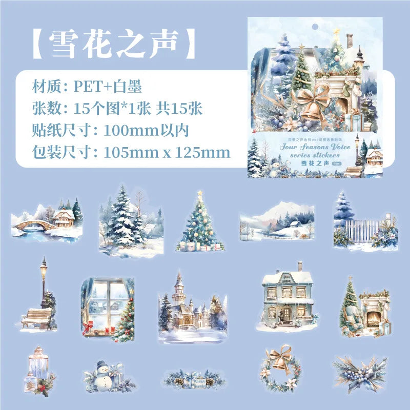 S-31 Mr. Paper, Four Seasons Forest Garden Theme Stickers, Decorative Scrapbook Notebook Phone Case Diary Collage Material Stickers