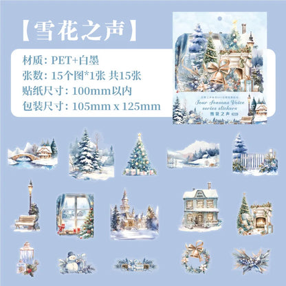 S-31 Mr. Paper, Four Seasons Forest Garden Theme Stickers, Decorative Scrapbook Notebook Phone Case Diary Collage Material Stickers