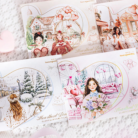 S-45, 4 styles 30pcs/bag Valentine's Day ‘Heartwarming Date’ series
