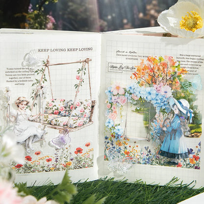 S-39 Paper, 6 styles 10pcs/bag ‘Flower Language’ Series Swing Theme Stickers