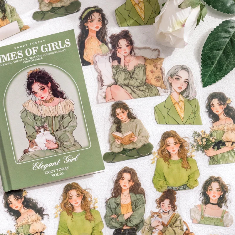 Mr Paper 90Pcs/bag Girly Times Series PET Waterproof Stickers DIY Notebook Tablet Phone Case Creative Handbook Stickers