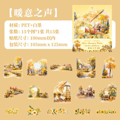 S-31 Mr. Paper, Four Seasons Forest Garden Theme Stickers, Decorative Scrapbook Notebook Phone Case Diary Collage Material Stickers