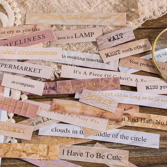 S-15 TIANZI 4Pcs  Letters Stickers Gilding Words Phrase  Sticker