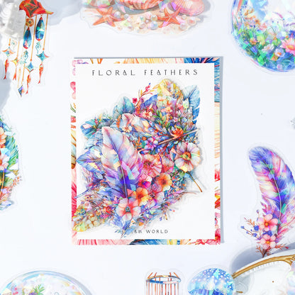 S-77 20 pcs Feather jellyfish crystal pattern Stickers