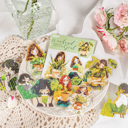 S-22 20pcs/pack Scrapbook Stickers Kawaii Cat Fresh Sweet Girls People Journaling Scrapbooking Junk Journal Crafts Embelishment Decor