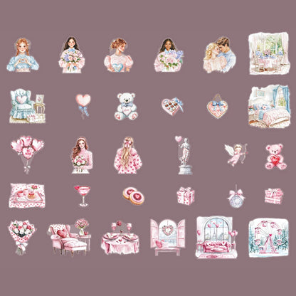 S-45, 4 styles 30pcs/bag Valentine's Day ‘Heartwarming Date’ series