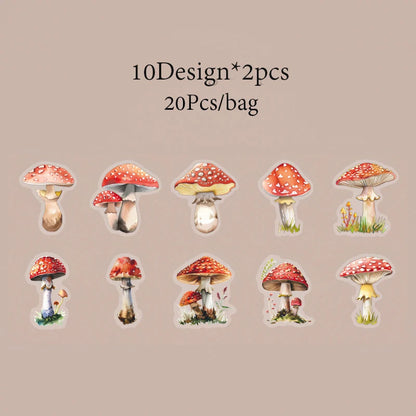 S-29  Large-sized Mushroom Themed Sticker Pack