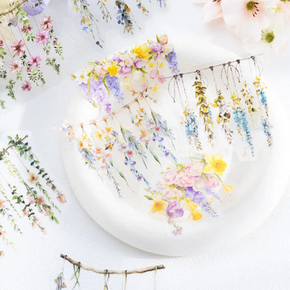 S-18 12packs/LOT Flower season time series cute lovely retro decorative PET sticker