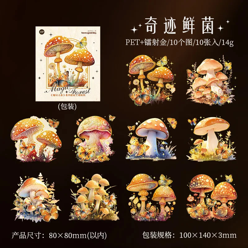S-32 Colorful Mushroom Theme Sticker