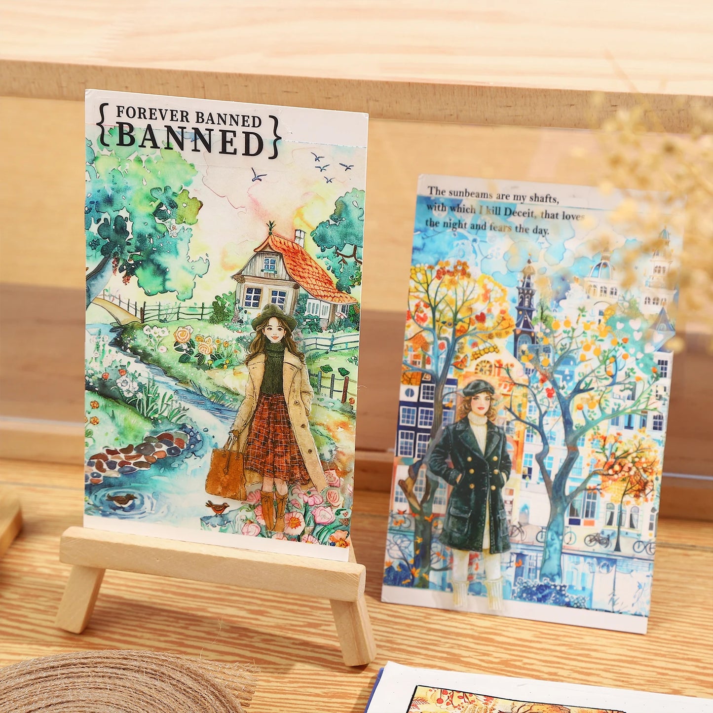 80mm*2m Washi Paper Tapes Four Seasons Scenery Junk Journal Adhesiva Scrapbooking Diary Collage Decoration Stickers Stationery