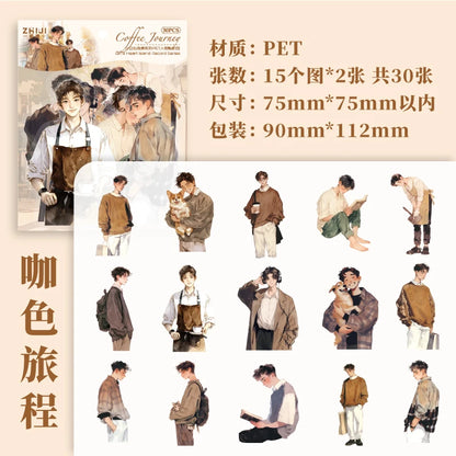 S-74 30pcs  Boys and girls PET Sticker