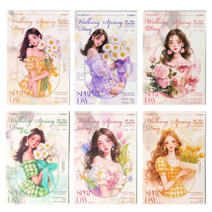S-73 Beautiful Girl PET Stickers