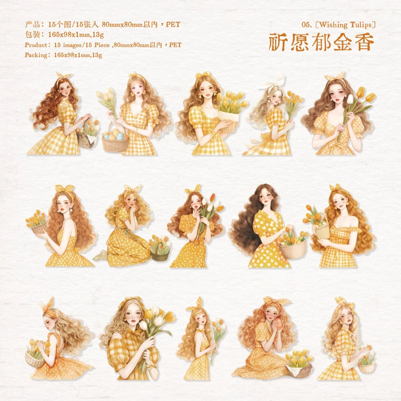S-73 Beautiful Girl PET Stickers