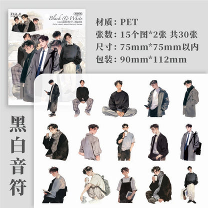 S-74 30pcs  Boys and girls PET Sticker