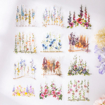 S-18 12packs/LOT Flower season time series cute lovely retro decorative PET sticker