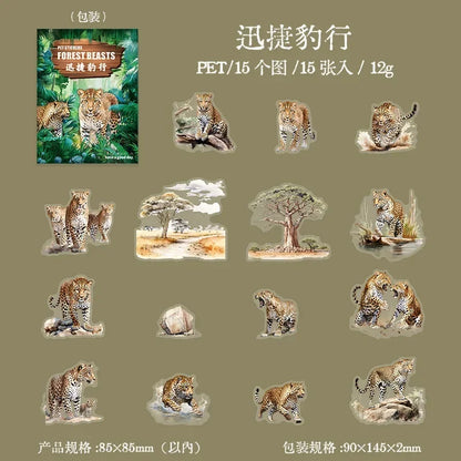 S-48 15Pcs  Under Moon Jungle Sticker