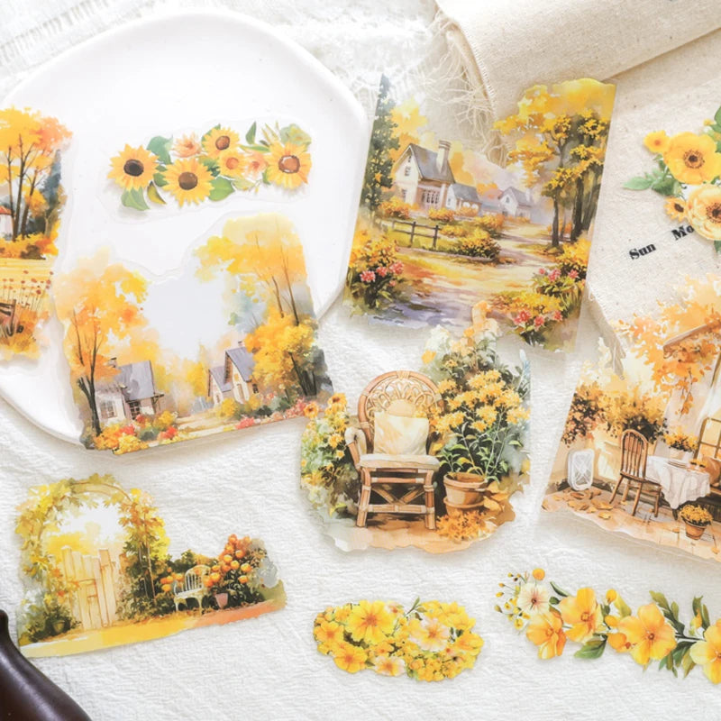 S-31 Mr. Paper, Four Seasons Forest Garden Theme Stickers, Decorative Scrapbook Notebook Phone Case Diary Collage Material Stickers