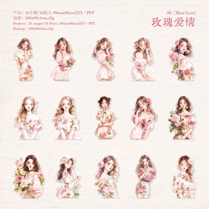 S-73 Beautiful Girl PET Stickers
