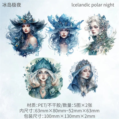 10Sheets Retro Sticker Pack DIY Fairy Material Supplies Character Handbook Sticker Decorative Stickers Scrapbook Cut 13*9CM