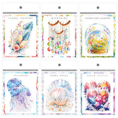 S-77 20 pcs Feather jellyfish crystal pattern Stickers