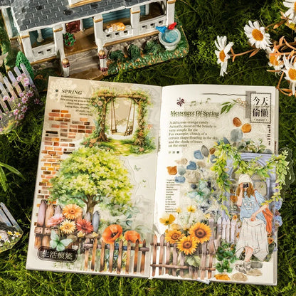 S-46 10Sheets Stickers Hard Card 3D Garden Fence Background Landscaping DIY Sticker