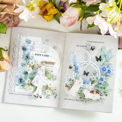 S-28 20 Sheet Flowers PET Plant Stickers Package Garden Office Aesthetic Decorative School Stationery Supplies Handbook Scrapbooking