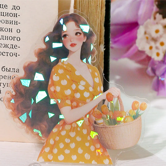S-73 Beautiful Girl PET Stickers