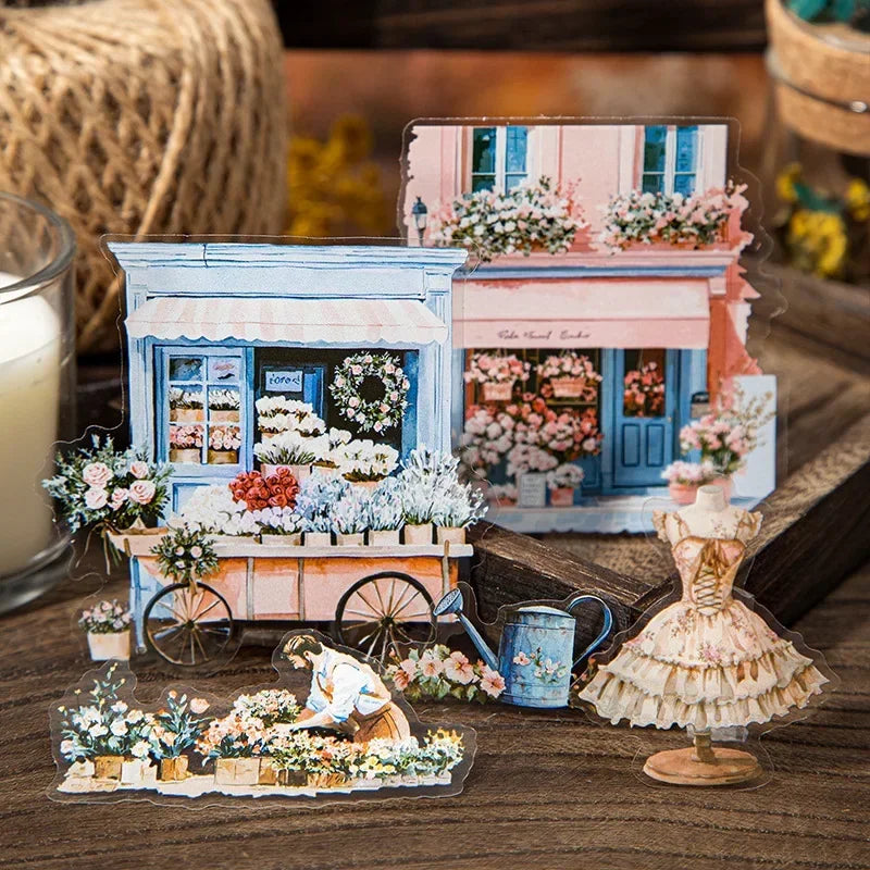 S-47 15Pcs Sticker Pack Career Dreamer Floral Art Scenic