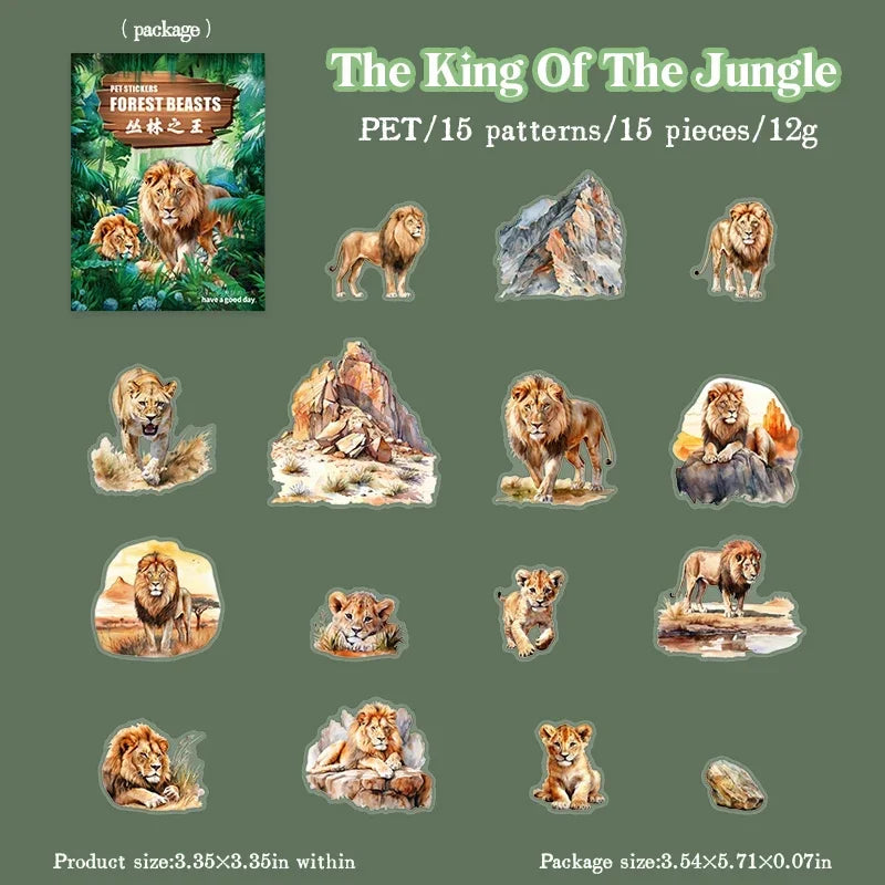 S-48 15Pcs  Under Moon Jungle Sticker