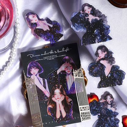 20pcs party girl series waterproof PET stickers DIY scrapbook decoration photo frame album diary envelope stationery decoration
