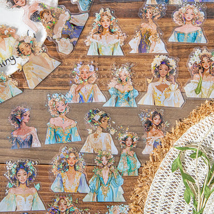 S-21 Mr. Paper 2Style 30Pcs/bag Spring Girls Theme PET Stickers Creative Handbook Stickers DIY Picture Book Notebook Photo Frame