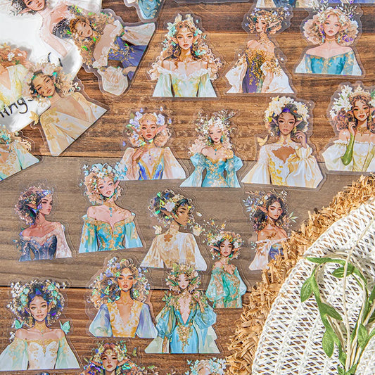 S-21 Mr. Paper 2Style 30Pcs/bag Spring Girls Theme PET Stickers Creative Handbook Stickers DIY Picture Book Notebook Photo Frame