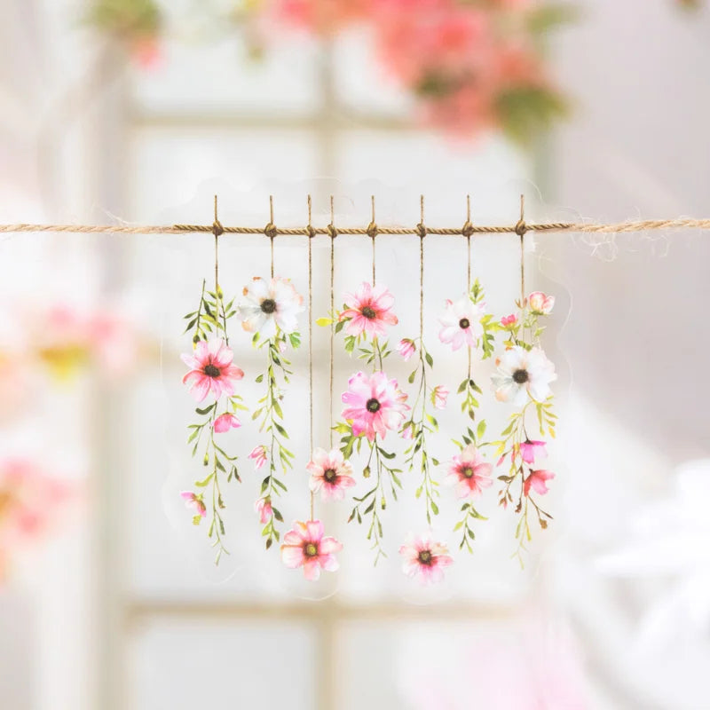 S-18 12packs/LOT Flower season time series cute lovely retro decorative PET sticker